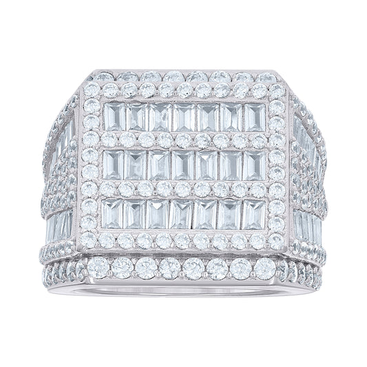 925 Sterling Silver Cz Ring S10