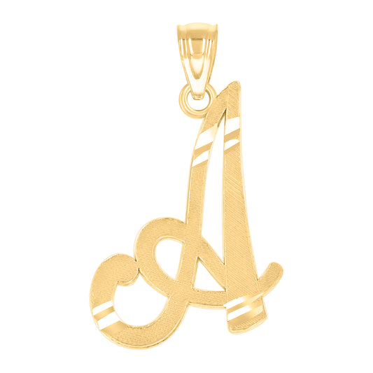 14Kt Gold Initial Pendant "A"
