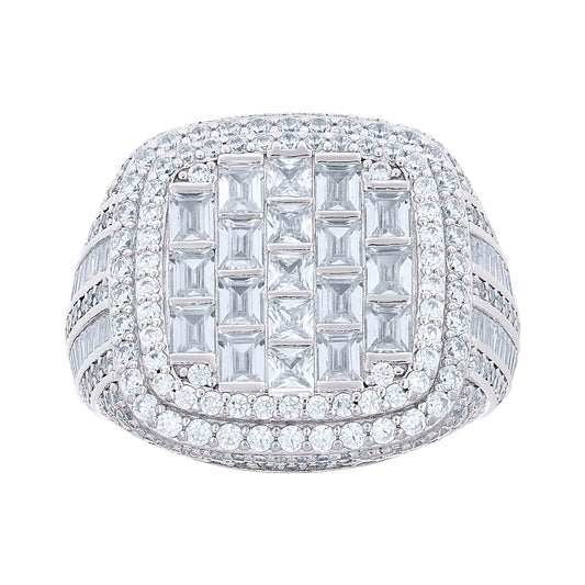 925 Sterling Silver Cz Ring S10