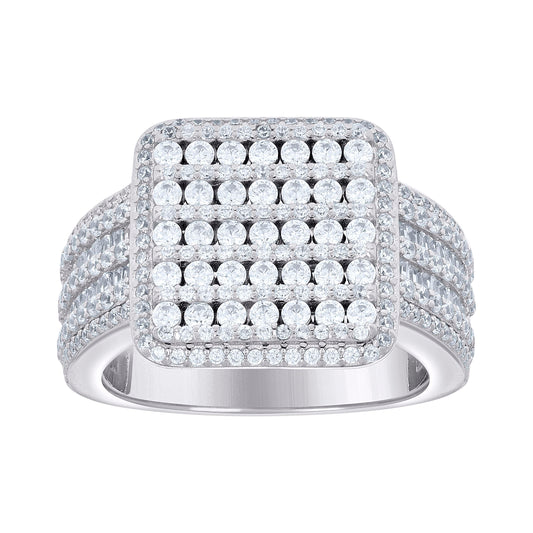 925 Sterling Silver Cz Ring S10