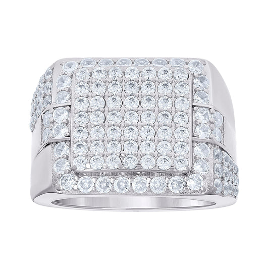 925 Sterling Silver Cz Ring S10