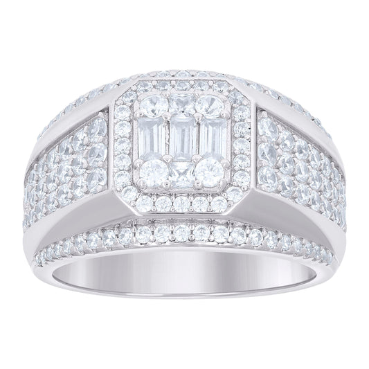 925 Sterling Silver Cz Ring S9