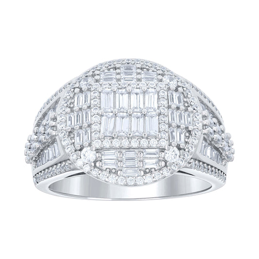 925 Sterling Silver Cz Ring S10