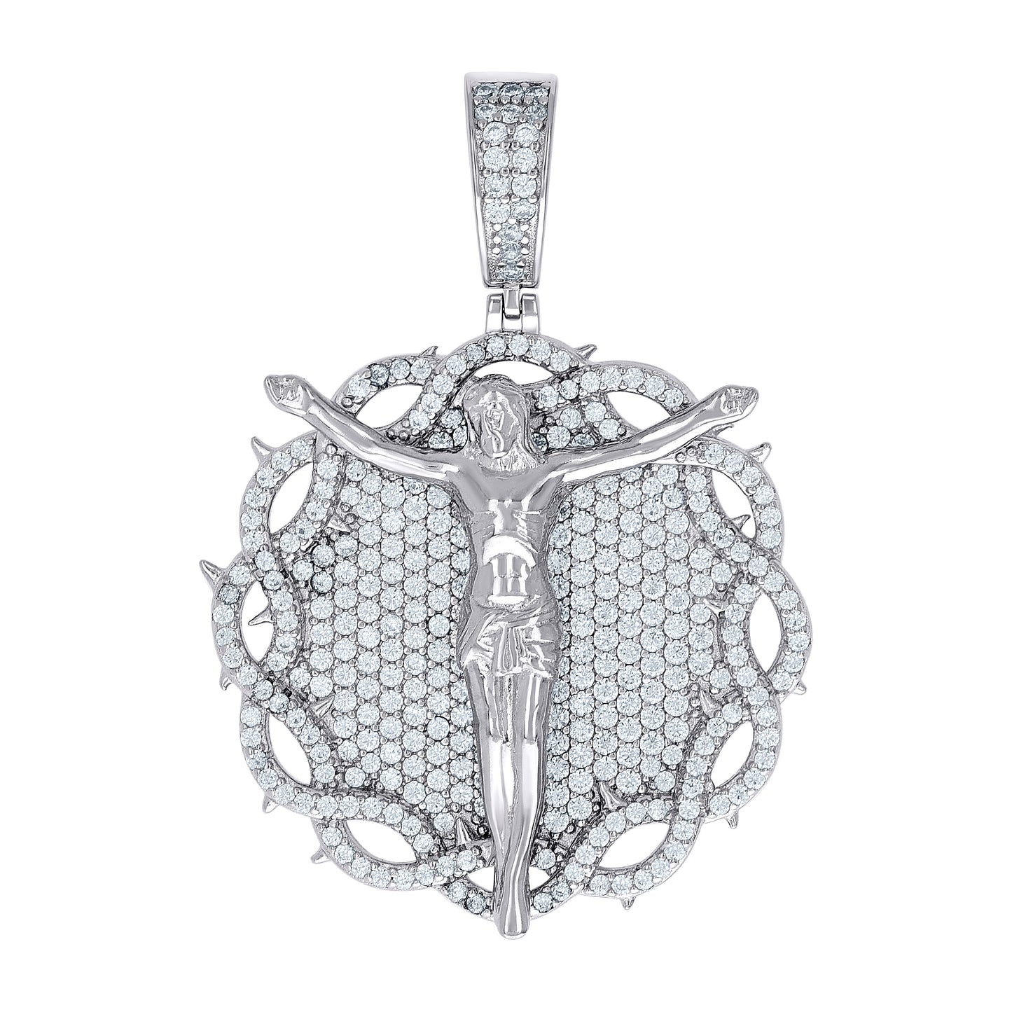 925 Sterling Silver Cz Pendant 30mm