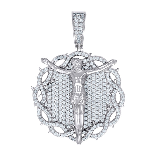 925 Sterling Silver Cz Pendant 30mm