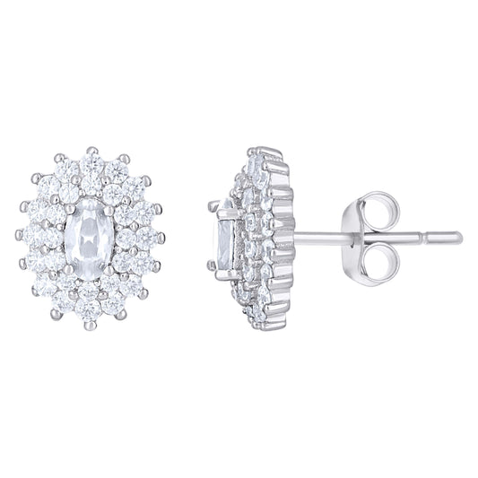 925 Sterling Silver Cz Earring