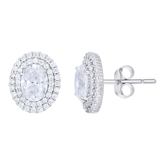 925 Sterling Silver Cz Earring