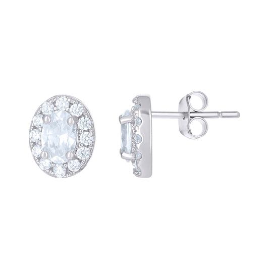 925 Sterling Silver Cz Earring