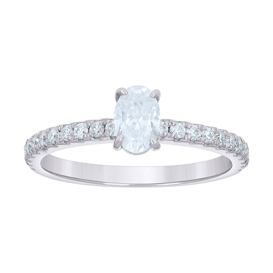 925 Sterling Silver 0.77Ctw Moissanite Ring S6