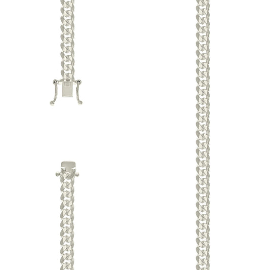 925 Silver Solid Miami Cuban Chain 6.3mm