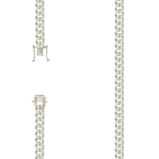 925 Silver Solid Miami Cuban Chain 7mm