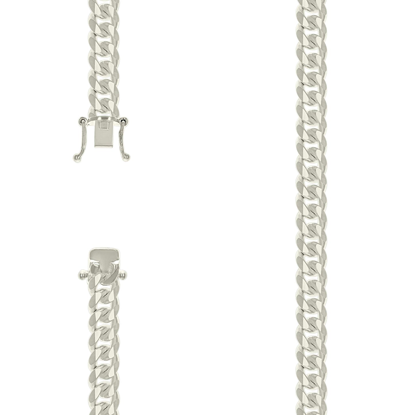 925 Silver Solid Miami Cuban Chain 8.4mm