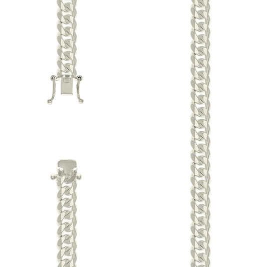 925 Silver Solid Miami Cuban Chain 8.4mm