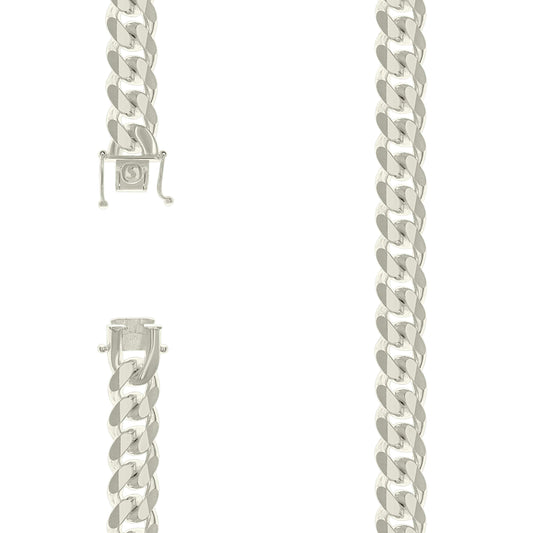 925 Silver Solid Miami Cuban Chain 11.8mm