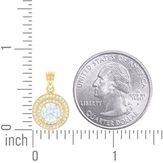 14Kt Gold Cz Pendant