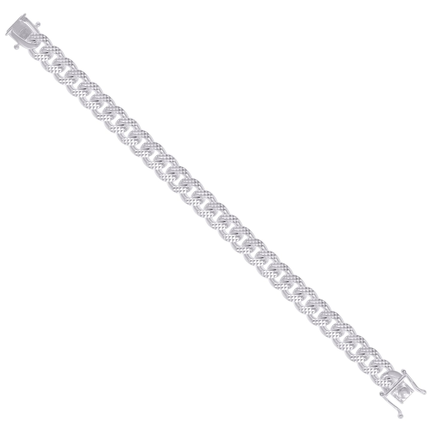 925 Silver Solid Miami Cuban Pyramid Chain 9.8mm