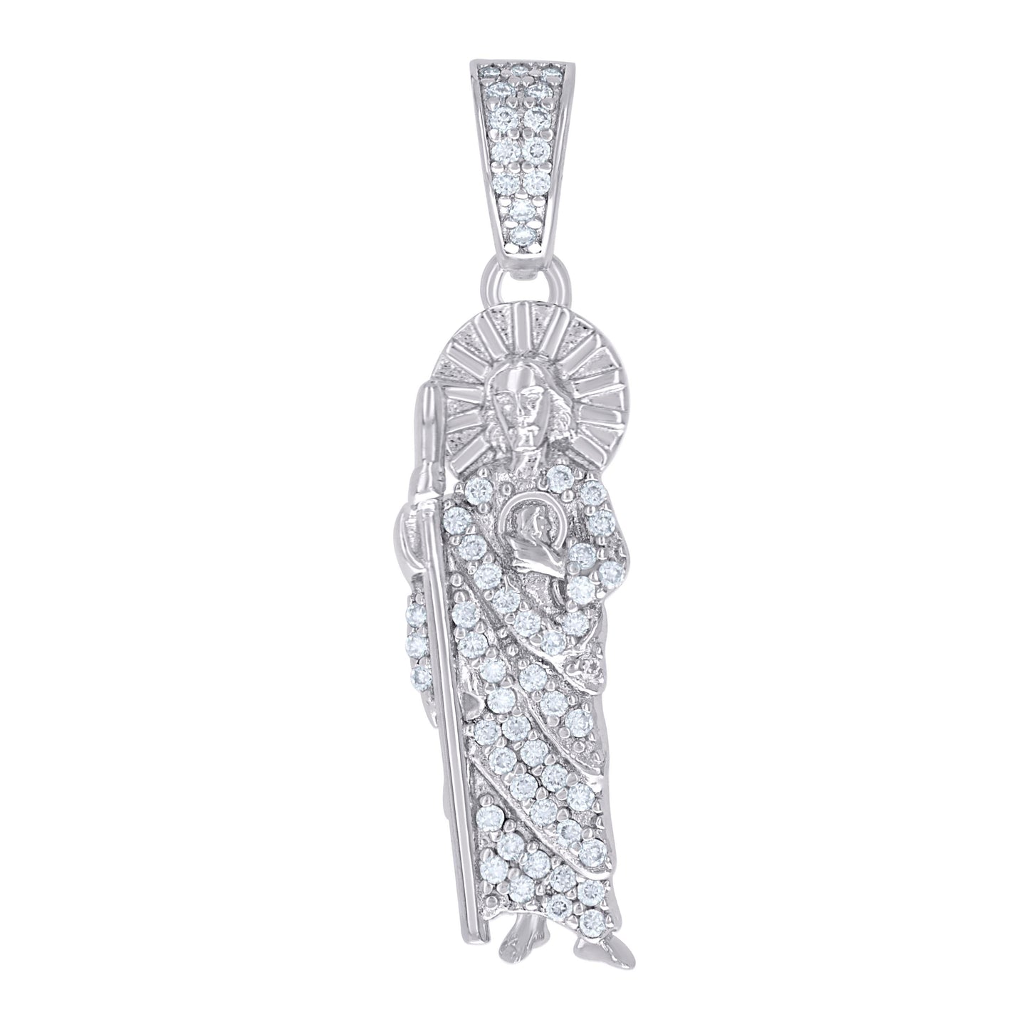 925 Sterling Silver Cz Pendant 25mm