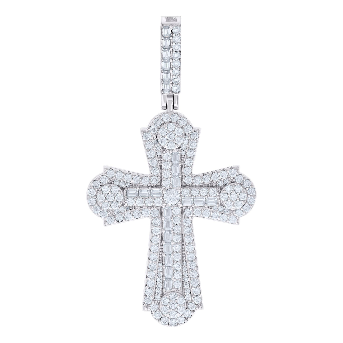 925 Sterling Silver Cz Pendant 45mm