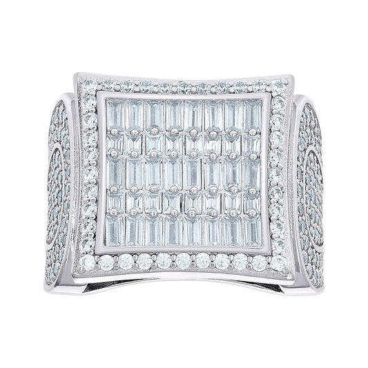 925 Sterling Silver R:2.99Ctw;B:2.14Ctw Moissanite