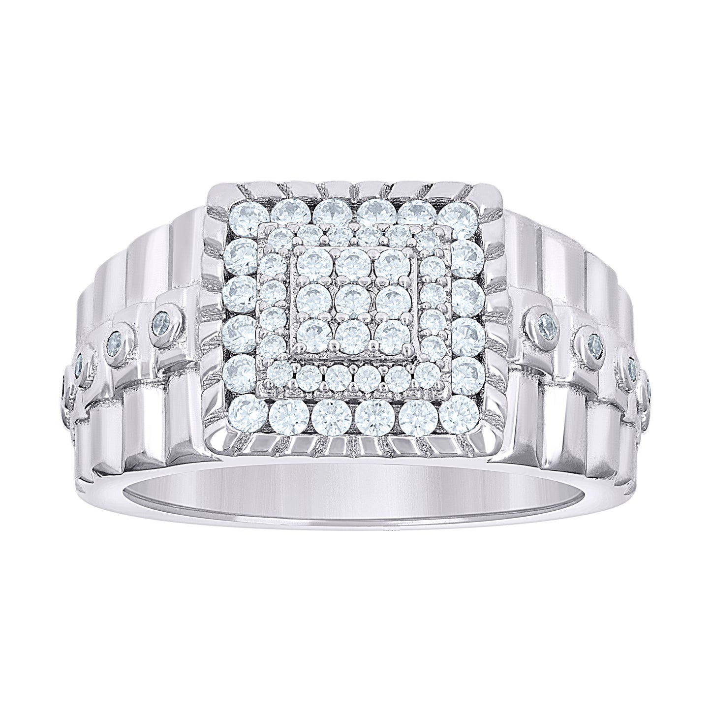 925 Sterling Silver 0.88Ctw Moissanite Ring S10