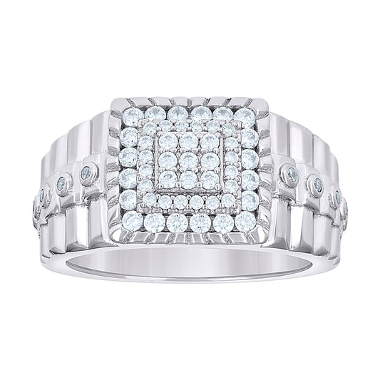 925 Sterling Silver 0.88Ctw Moissanite Ring S10