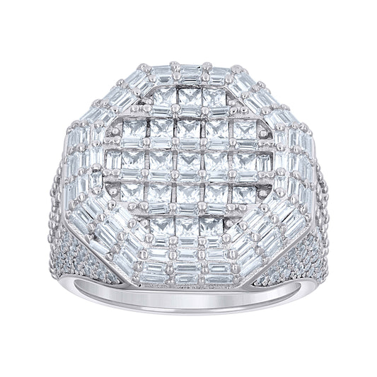 925 Sterling Silver Cz Ring S9