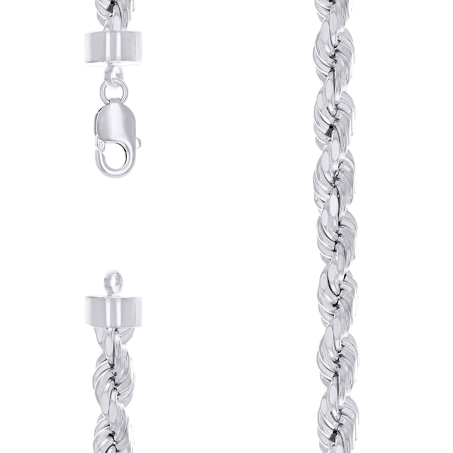 925 Silver Hollow Rope Chain 10mm