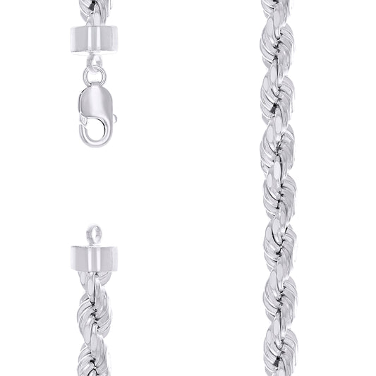 925 Silver Hollow Rope Chain 10mm