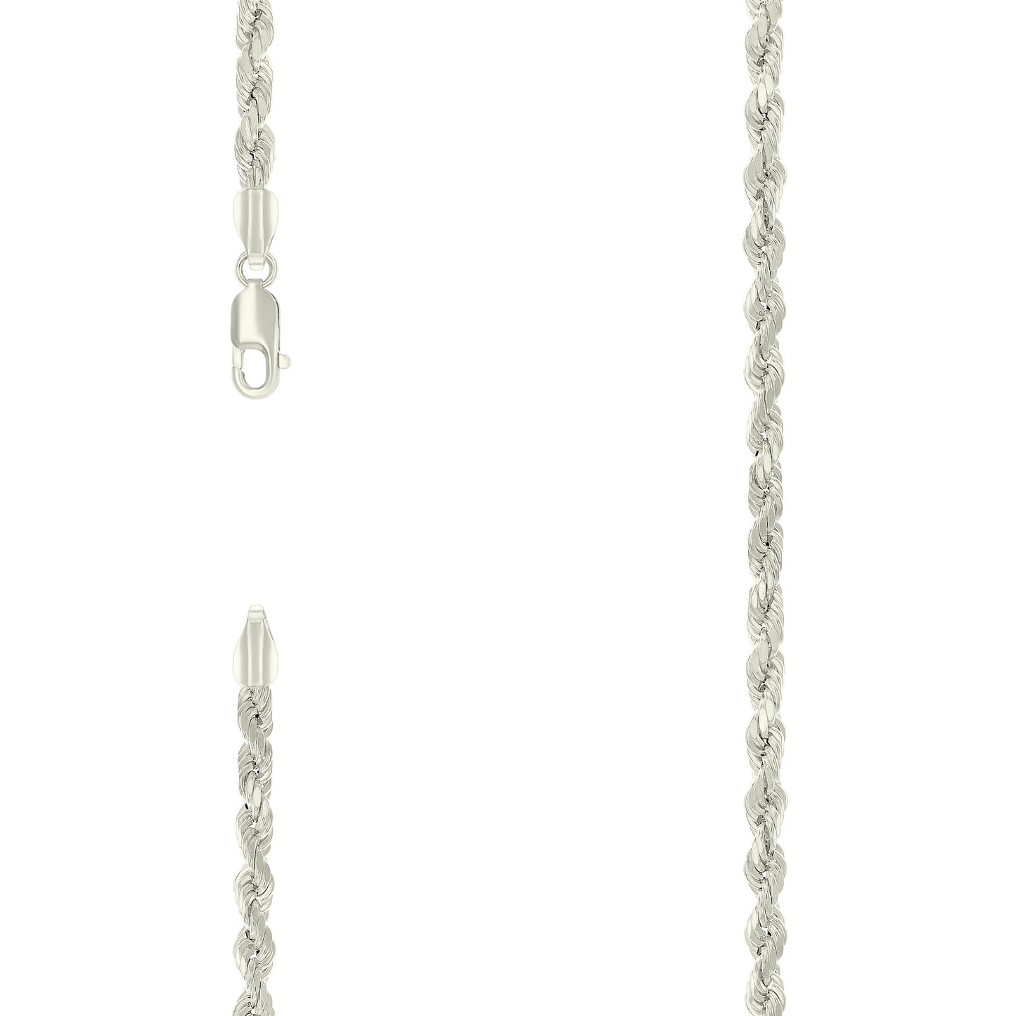 925 Silver Hollow Rope Chain 4mm