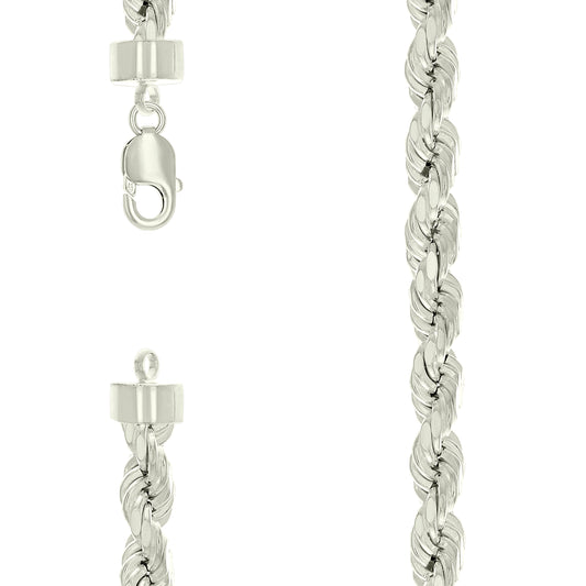 925 Silver Hollow Rope Chain 10mm