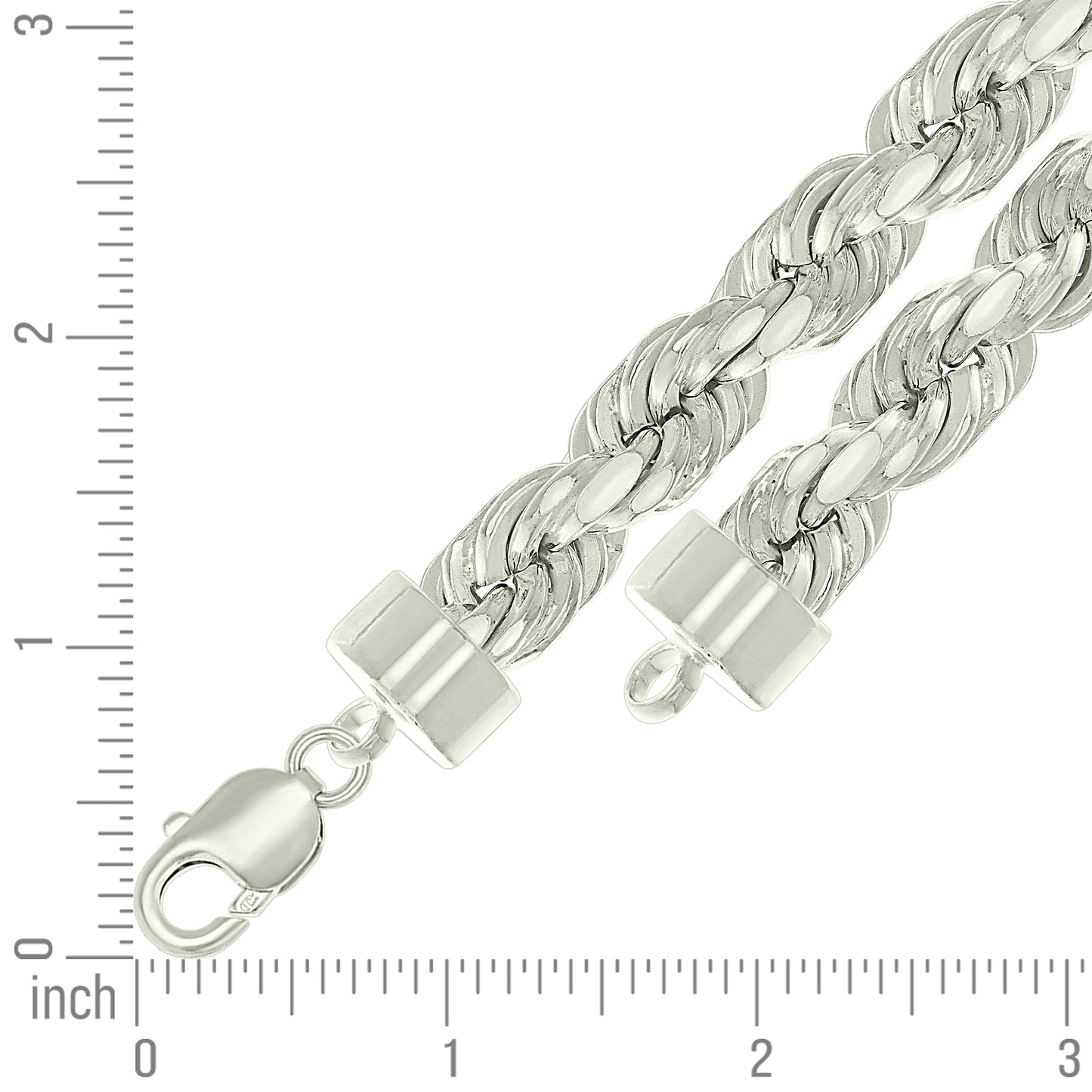 925 Silver Hollow Rope Chain 12mm