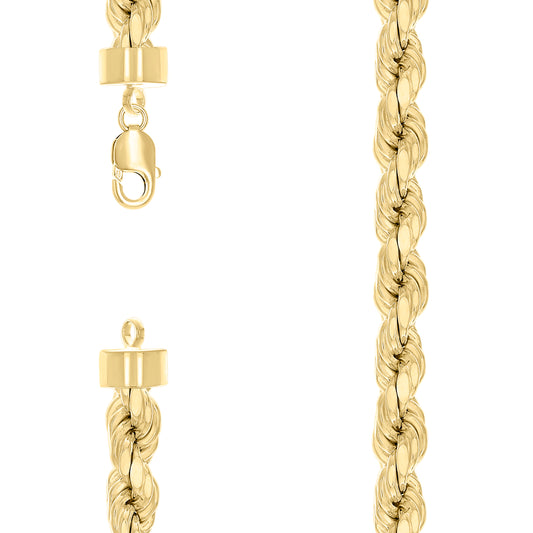 925 Silver Hollow Rope Chain 12mm