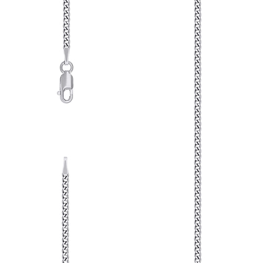 925 Silver Solid Super Flat Cuban Chain 2.3mm