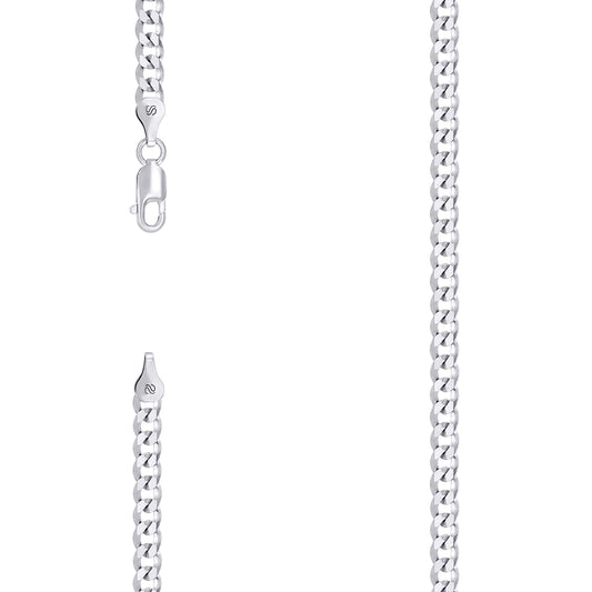 925 Silver Solid Super Flat Cuban Chain 3.7mm