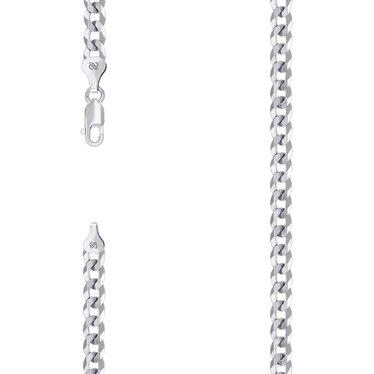 925 Silver Solid Super Flat Cuban Chain 5.2mm