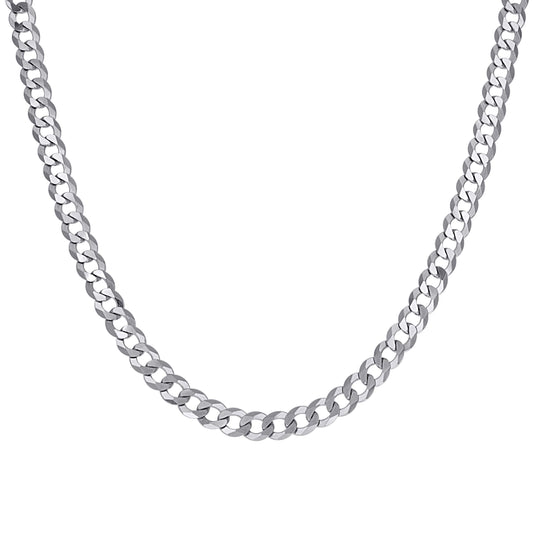 925 Silver Solid Super Flat Cuban Chain 6mm