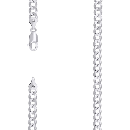925 Silver Solid Super Flat Cuban Chain 6mm