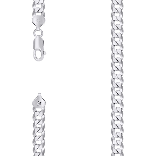 925 Silver Solid Super Flat Cuban Chain 7.8mm