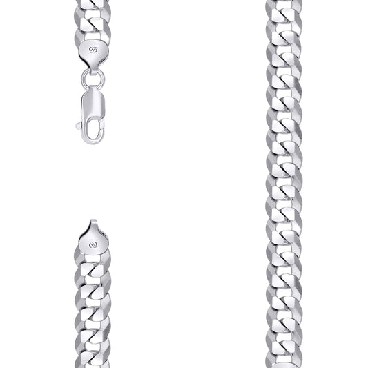 925 Silver Solid Super Flat Cuban Chain 10mm