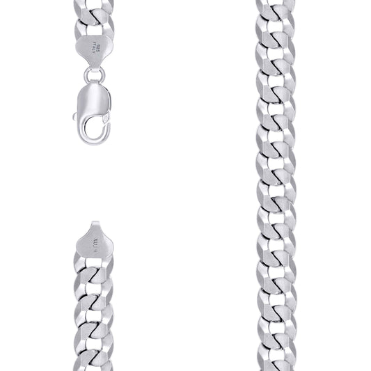 925 Silver Solid Super Flat Cuban Chain 10.8M