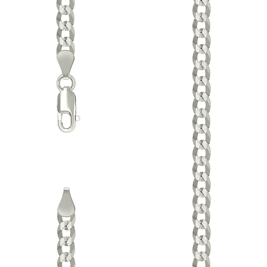 925 Silver Solid Super Flat Cuban Chain Silver 4.7mm