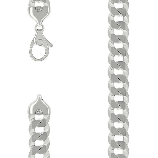 925 Silver Solid Super Flat Cuban Chain Silver 16mm