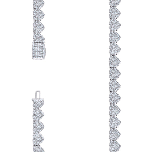 925 Sterling Silver Moissanite Necklace 8mm