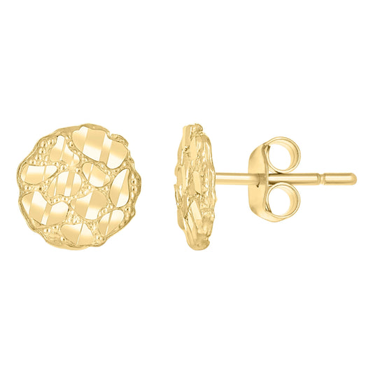 10Kt Gold Nugget Earring