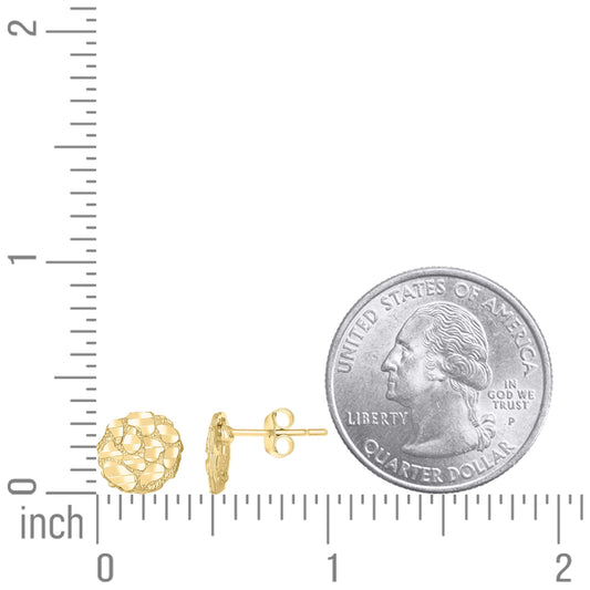10Kt Gold Nugget Earring