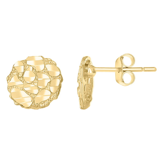 10Kt Gold Nugget Earring