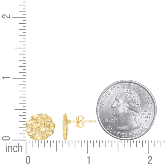 10Kt Gold Nugget Earring