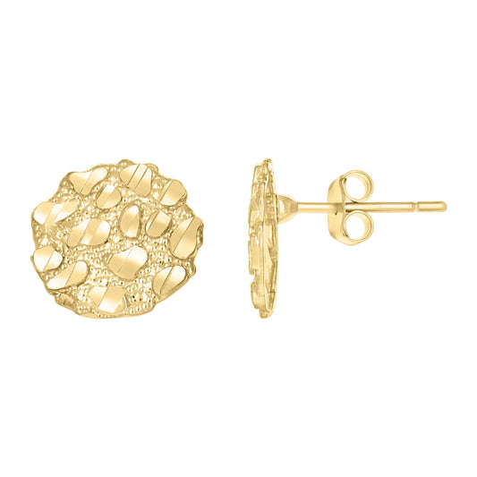10Kt Gold Nugget Earring