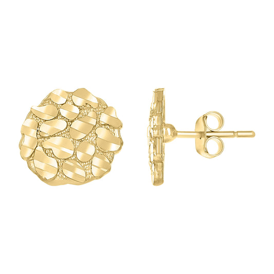 10Kt Gold Nugget Earring