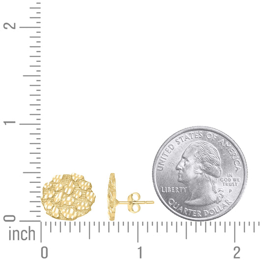 10Kt Gold Nugget Earring